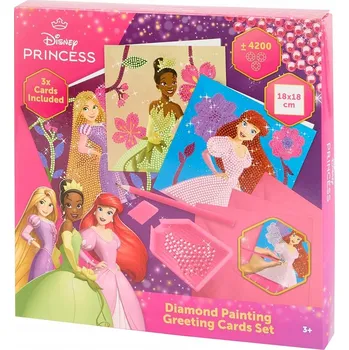Diamantové malování DISNEY PRINCEZNY DIAMANTOVÉ MALOVÁNÍ PŘÁNÍČEK SADA 3 KS