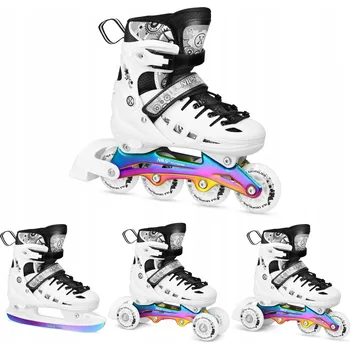 Kolečkové brusle Brusle 2v1 4v1 Kolečkové Brusle Rekreační Brusle Na Led Nastavitelné Kolečkové Brusle LED 31-34 NILS
