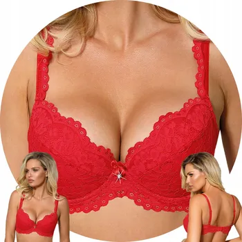 Dámské spodní prádlo Róża push-up podprsenka, červená, velikost 75B