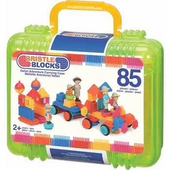 ostatní stavebnice Stavebnice ježci v kufříku Bristle Blocks Battat - Safari s figurkami 85 dílků