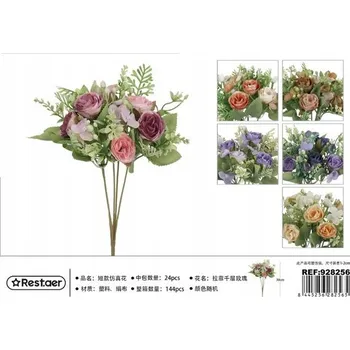 umělá květina Rest.aer - Kytice 5 stonků růží La Faie 30 cm