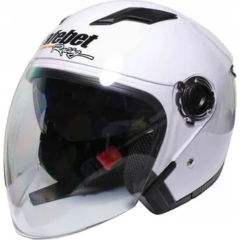 Helma na motorku Motocyklová přilba Safebet Otevřená Bílá S se sluneční clonou