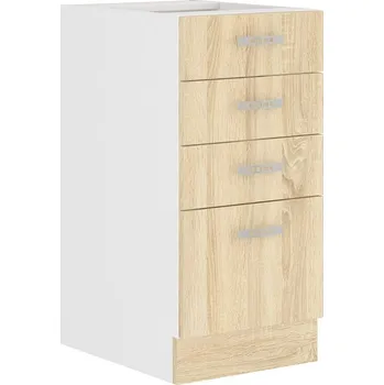 Kuchyňská linka Dolní skřínka SARA - 40 D 4S BB, Bílá / Dub Sonoma