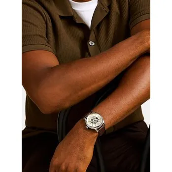 Hodinky Hodinky Fossil Heritage Automatic Skeleton ME3264 Hnědá OS