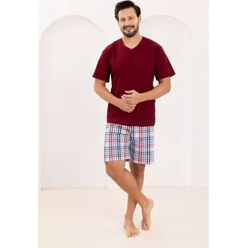 Pánská móda PÁNSKÉ PYŽAMO 505 BIG W/26 kaštanové 2XL