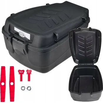 Úložný box Kontejner na nosič 15L velký černý kufr kufřík na kolo, uzamykatelný