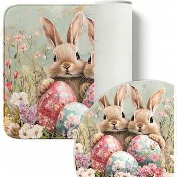 Koupelnová předložka KOUPELNOVÁ PŘEDLOŽKA 45X75 CM MĚKKÁ PROSTISKLUZOVÁ PODLOŽKA Velikonoce ZAJÍC 0401