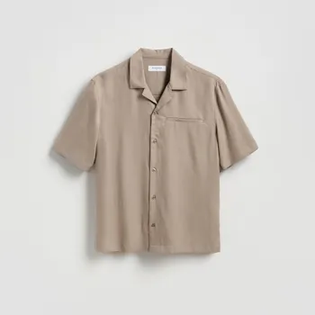 Reserved - Košile comfort fit z lyocellu - kávová - 745IE-84X - 745IE-84X-L