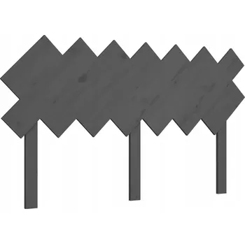 Čelo postele, šedé, 141x3x80,5 cm, masivní borovicové dřevo