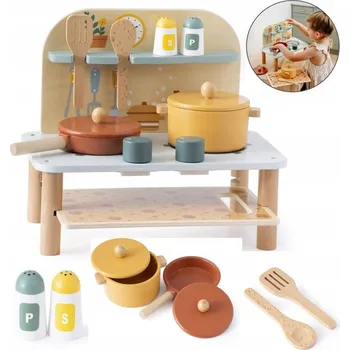 Dřevěná hračka Dřevěná kuchyňka Promis pestrobarevná pro děti Věk 3+