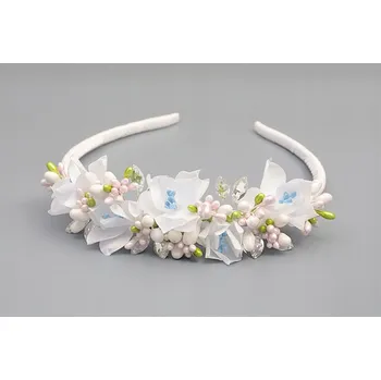 Čelenka Komunia.pl klasická bílá čelenka do vlasů