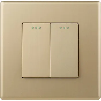 vypínač Dvojitý nástěnný vypínač světla LUUNA, zlatý plast