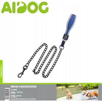 Vodítko pro psa Vodítko pro psa 4.0 s kovovým řetězem - Modré