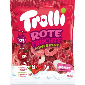 Bonbon Trolli červené ovoce Mini-kroužky 180 g