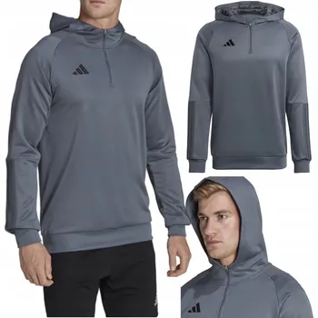 Pánská mikina Pánská mikina s kapucí sportovní mikina Adidas s kapucí na čtvrtinový zip Tiro 23 vel L