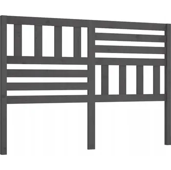 Čelo postele, šedé, 126x4x100 cm, masivní dřevo