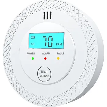 Zabezpečovací technika Detektor Oxidu Uhelnatého plynu 2v1 Detektor oxidu zemního uhelnatého 85 dB LCD 230 V