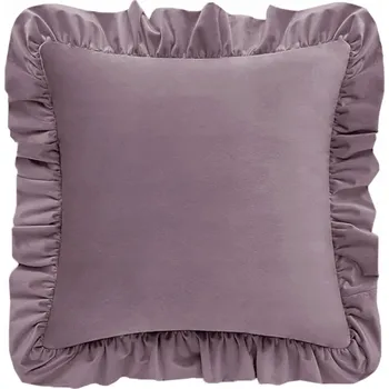 Povlak na polštářek Dekorativní povlak na polštář z VELURU s volánkem 40x40 Pastelově fialová, hebký