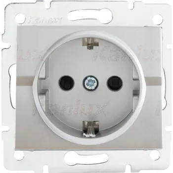 Elektrická zásuvka Kanlux stříbrná nástěnná Elektrická Zásuvka