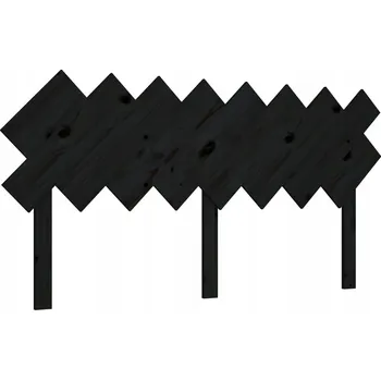 Čelo postele, černé, 159,5x3x80,5 cm, masivní borovicové dřevo