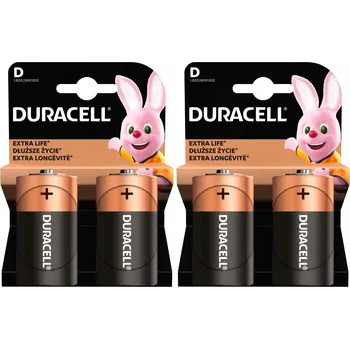Článková baterie Alkalická baterie Duracell D (R20) 4 ks