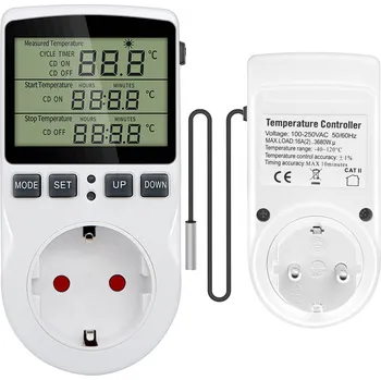 ELEKTRONICKÝ TERMOSTAT DIGITÁLNÍ REGULÁTOR TEPLOTY 16A 250V ZÁSUVKA