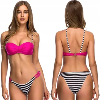 Dámské plavky DVOUDÍLNÉ PLAVKY S PUSH-UP EFEKTEM, MODELUJÍCÍ, VYSTUŽENÉ, S PÁSKY - VELIKOST L