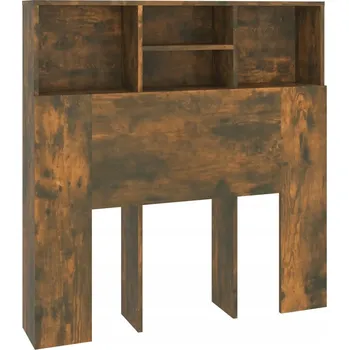 Čelo postele s policemi, kouřový dub, 100x19