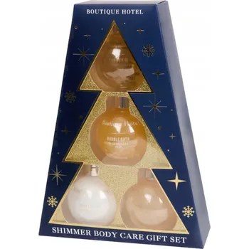 Kosmetická sada Vánoční dárková sada tělové kosmetiky Shimmer Stromeček s Baňkami 4v1