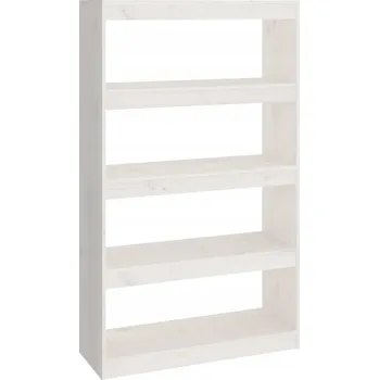 Knihovna Regál na knihy/přepážka, bílý, 80x30x135,5 cm, borovice