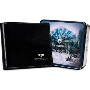 Peněženka Peterson pánská peněženka z pravé kůže černá - muž