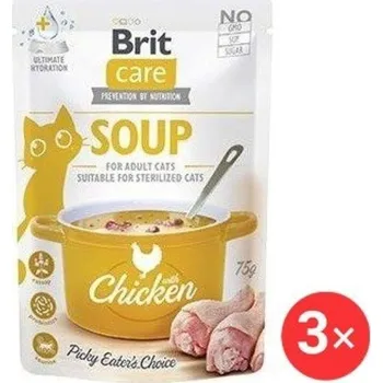 Krmivo pro kočku Brit Care Cat Polévka s kuřecím 3 × 75 g