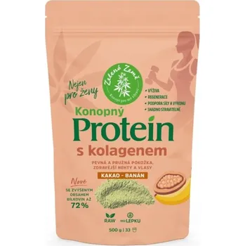 Protein Zelená Země Konopný protein EXTRA s kolagenem 500 g kakao/banán