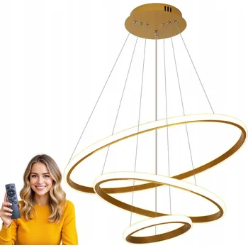 LED ZÁVĚSNÉ SVÍTIDLO 2 KRUHY STROPNÍ Lustr Dálkové Ovládání Pilot CCT + APP