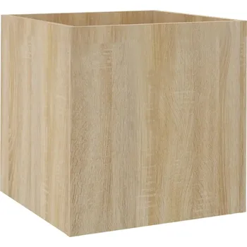 Obraz VidaXL Béžový dřevěný Květináč 40 cm x 40 x 40 cm