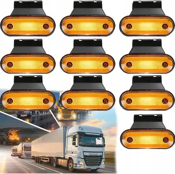 Přídavný světlomet SADA 10x OBRYSOVÉ SVĚTLO ORANŽOVÁ LED diodová OBRYSOVKY 12V 24V