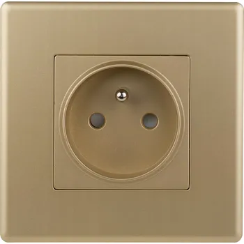 Elektrická zásuvka Zásuvka Jednoduchá se zemnicím kolíkem Zlatá Plastová LUUNA