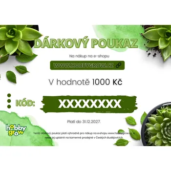 Dárkový potravinový koš HobbyGrow Dárkový poukaz v hodnotě 1000 Kč