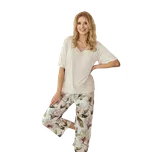 Dámské dlouhé pyžamo Taro 3535/01 Afrodyta XL Hnědá