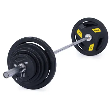 Olympijská činka TRINFIT 90 kg TRI-GRIP pogumovaná
