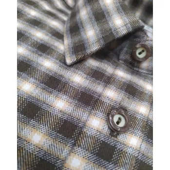 Pánská košile LUKO košile pánská flanelová hnědé káro košile: 42