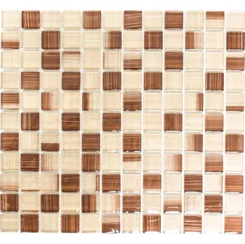 Obklad Skleněná mozaika WzorcowniaStudio 32,7 x 30,2 cm, odstíny hnědé a béžové