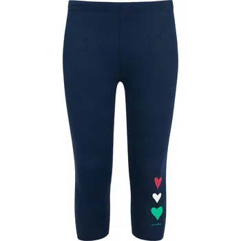 Dívčí legíny Dívčí legíny dětské 3/4 tmavě modré letní vel. 134 srdíčka Endo