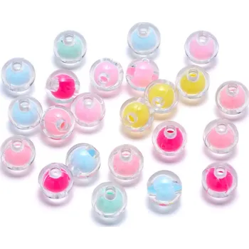 Dětské navlékací korálky Korálky, akrylové, LESKLÉ, BAREVNÉ, 8 mm, 10ks/bal.