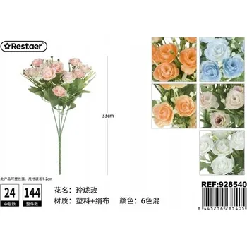 umělá květina Rest.aer - Kytice 5 větviček růží s propracovaným tvarem, 33 cm