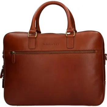 Pánská aktovka Pánská kožená taška na notebook Bugatti Eryx - koňak