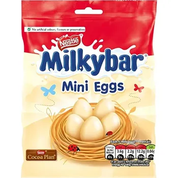 Čokoláda Milkybar vajíčka z bílé čokolády s cukrovou skořápkou 80 g