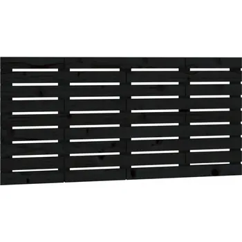 Čelo postele, černé, 126x3x63 cm, masivní borovicové dřevo