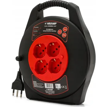Napájecí kabel Prodlužovací Kabel na bubnu Velamp 10 m, 4 ks, černý