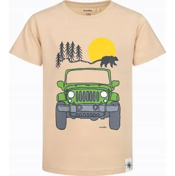 Chlapecké tričko Chlapecké tričko béžové Tričko pro kluky Jeep 158 Endo